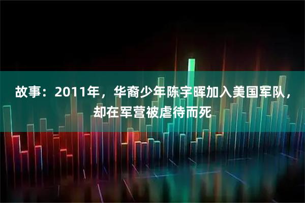 故事：2011年，华裔少年陈宇晖加入美国军队，却在军营被虐待而死